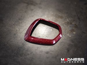 FIAT 500 ABARTH Rear Emblem - Carbon Fiber - Dark Red Candy